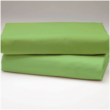 Drobės paklodė su guma "Žalia"