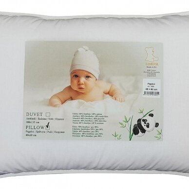 Bambukinė pagalvė vaikui, 40x60 cm 1