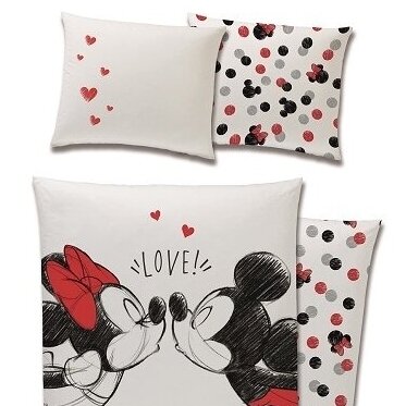 Dvipusis patalynės komplektas "Mickey and Minnie Love!", 140x200 cm 1