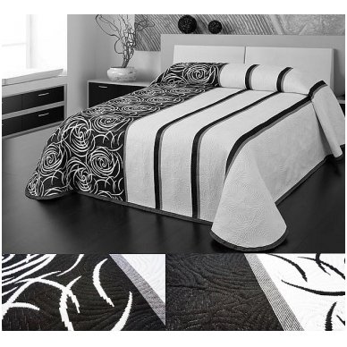 Dvipusė lovatiesė "Modernus Šuolis", 250x260 cm (juoda-balta)