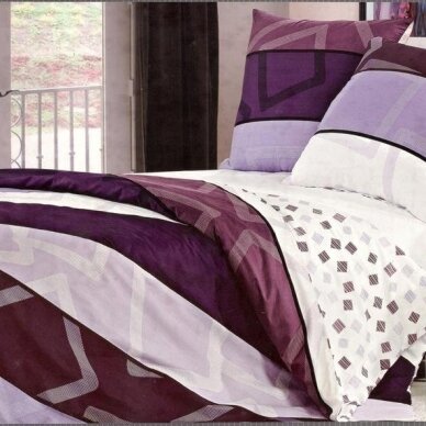 Dvipusis patalynės komplektas "Violetinė Klasika", 4 dalių, 200x220 cm