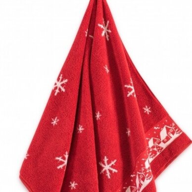 Egipto medvilnės rankšluostis "Kalėdos" (raudona) 1