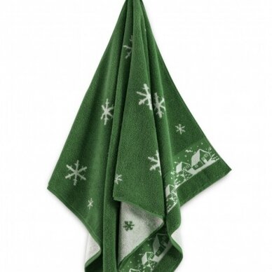 Egipto medvilnės rankšluostis "Kalėdos" (žalia) 1