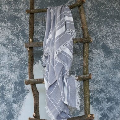 Lengvas lininis rankšluostis (grey), 110x200 cm