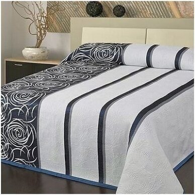 Dvipusė lovatiesė "Modernus Šuolis", 250x260 cm (mėlyna-balta)
