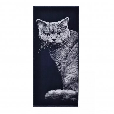 Medvilninis rankšluostis "Britų trumpaplaukis katinas", 67x150 cm 2