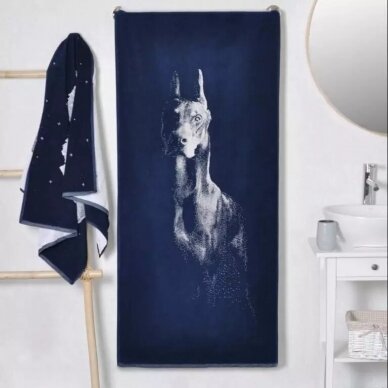 Medvilninis rankšluostis "Dobermanas", 67x150 cm