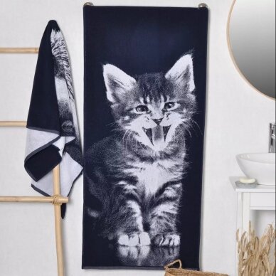 Medvilninis rankšluostis "Katinėlis", 67x150 cm