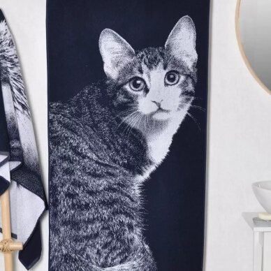 Medvilninis rankšluostis "Naminis katinas", 67x150 cm