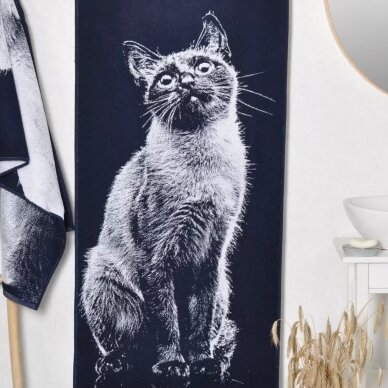 Medvilninis rankšluostis "Siamo katinas", 67x150 cm