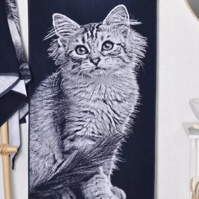Medvilninis rankšluostis "Sibiro katinas", 67x150 cm 1