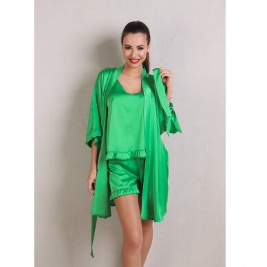 Moteriška pižama su raukinukais (žalia) 2