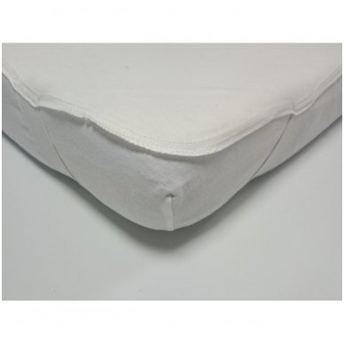 Neperšlampanti medvilninė paklodė su gumelėmis kampuose, 60x120 cm (balta) 2