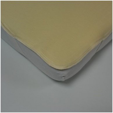 Neperšlampanti medvilninė paklodė su gumelėmis kampuose, 60x120 cm (geltona)