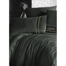 Patalynės komplektas "Stripe Style Dark Green", 6 dalių, 200x220 cm