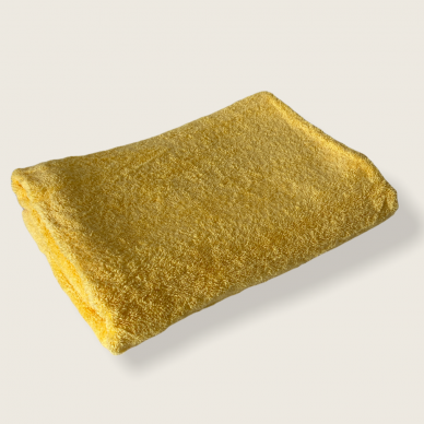Šukuotinės medvilnės rankšluostis (Geltona)