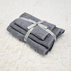 Trijų medvilninių rankšluosčių komplektas "Grey"