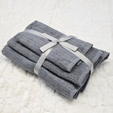 Trijų medvilninių rankšluosčių komplektas "Grey"