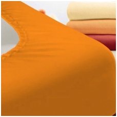 Trikotažinė paklodė su guma (oranžinė)