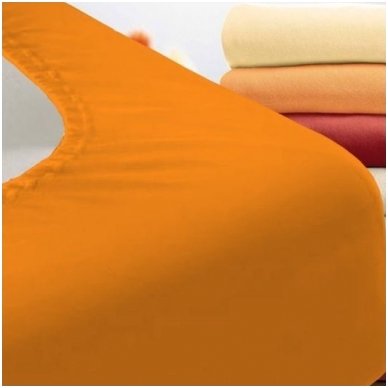 Trikotažinė paklodė su guma (oranžinė)