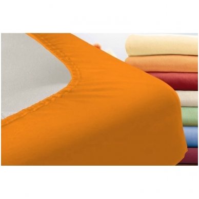 Trikotažinė paklodė su guma (oranžinė) 1