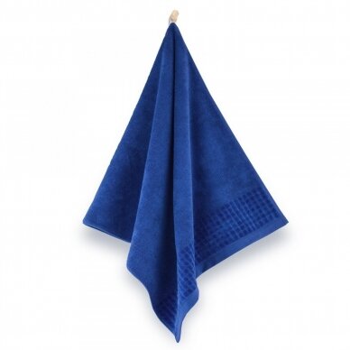 Veliūrinis Egipto medvilnės rankšluostis "Paula" (tamsiai mėlyna) 1