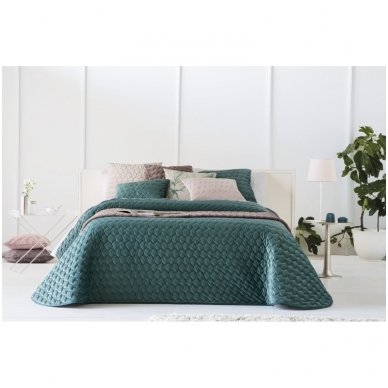 Velveto lovos užtiesalas "Naroa Esmeralda", 250x270 cm (melsvai žalia) 2