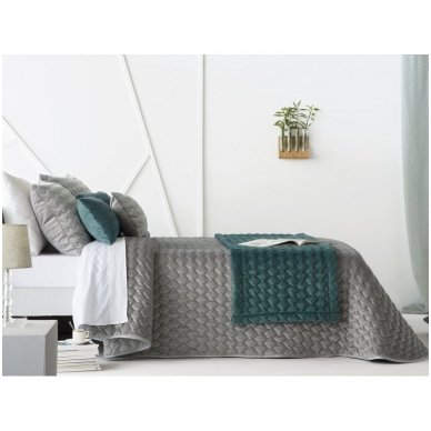 Velveto lovos užtiesalas "Naroa Gris", 250x270 cm (pilka)